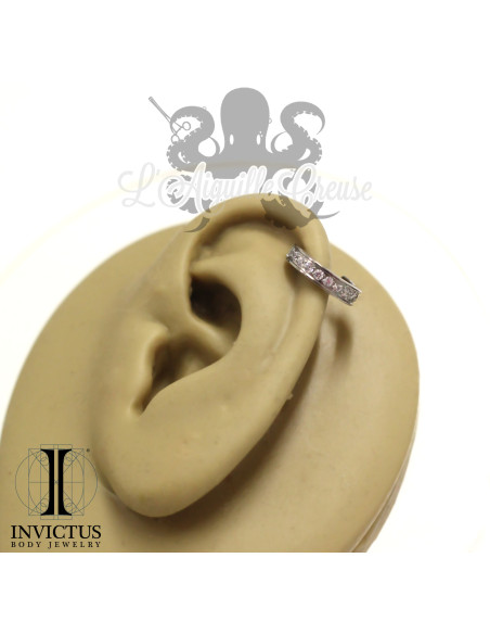 Anneau segmenté en titane Invictus, zircons premiums, ouverture facile