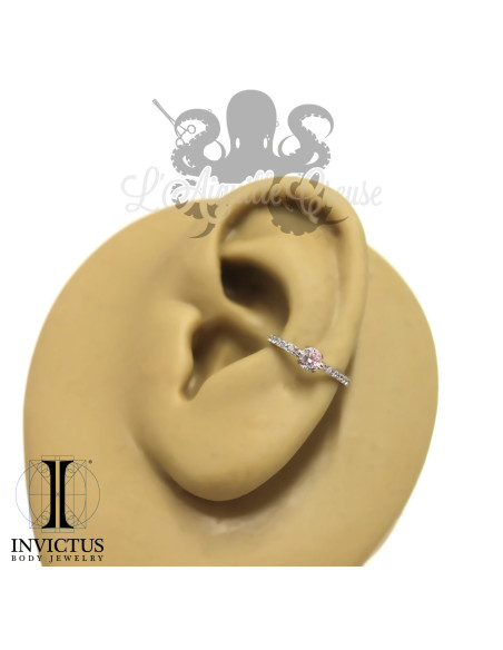 Anneau segmenté en titane Invictus, zircons premiums, ouverture facile