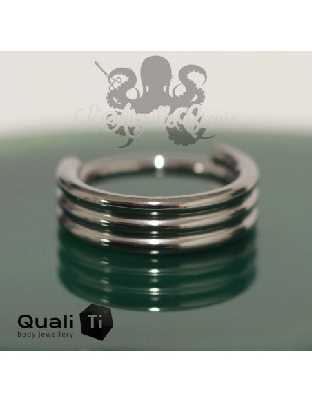 Anneau segmenté en titane QualiTi triple orbite, ouverture facile