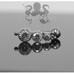 Bijou de nombril Zircons premiums et titane Devil Heart 2