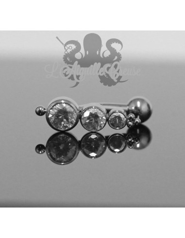 Bijou de nombril Zircons premiums et titane Devil Heart