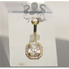 Bijou de nombril en Or  jaune 18 carats et zircons premium 2