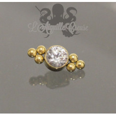 Cristal Swarovski en titane pvd or pour 1 ou 1.2 mm 2