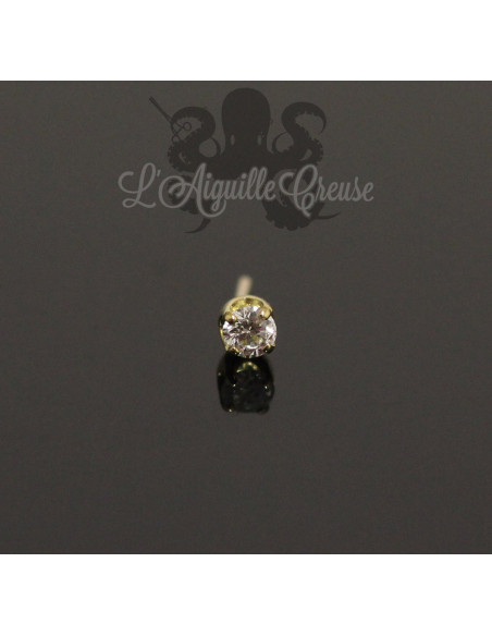 Accessoire en or jaune 18 carats orné d'un diamant Threadless