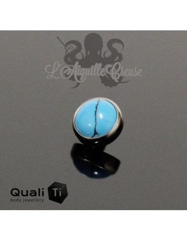 Cabochon de turquoise synthétique QualiTi en titane - pour 1.6 mm