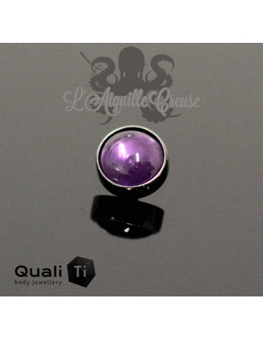 Cabochon d'Améthyste QualiTi en titane - pour 1.2 mm