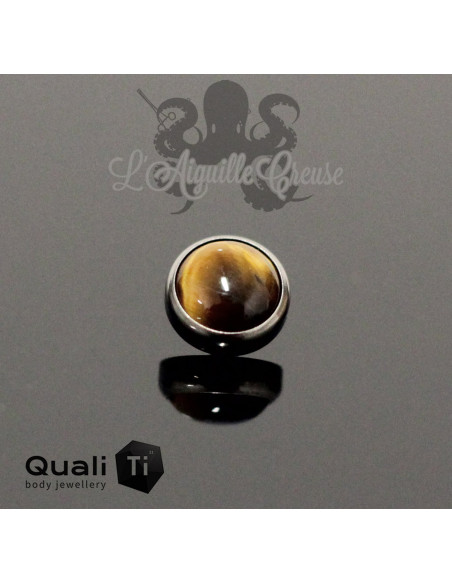 Cabochon d'Oeil de tigre QualiTi en titane - pour 1.2 mm