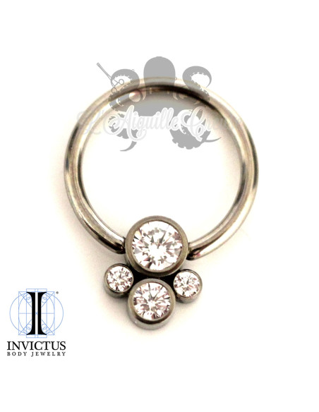 Anneau zircons premiums en titane Invictus