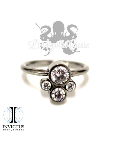 Anneau zircons premiums en titane Invictus
