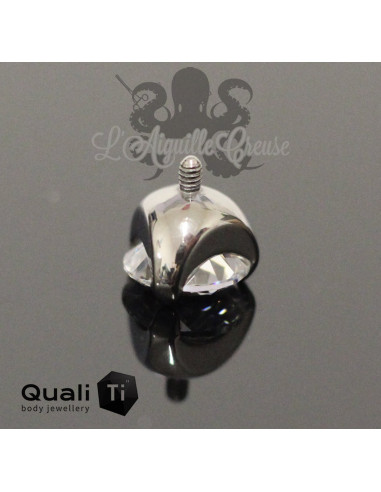 Accessoire QualiTi en titane & zircon de 8 mm, pour 1.6 mm