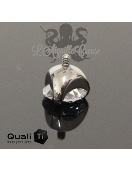 Accessoire QualiTi en titane & zircon de 8 mm, pour 1.6 mm