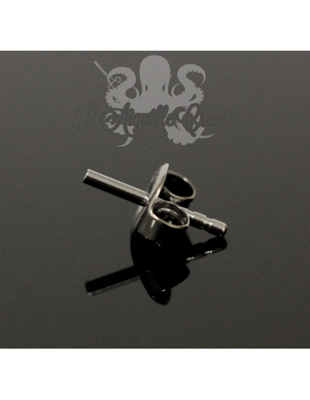 Paire de barres de boucles d'oreilles acier 316L, 1 mm pas de vis interne