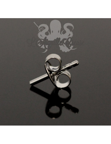 Paire de barres de boucles d'oreilles acier 316L, 1 mm pas de vis interne