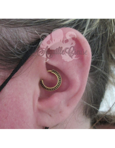 Anneau plaqué or segmenté tribal, ouverture facile