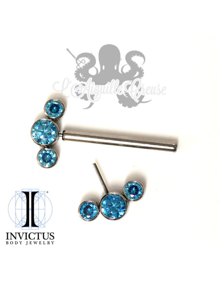 Bijou de téton Invictus en titane & Zircons - Threadless