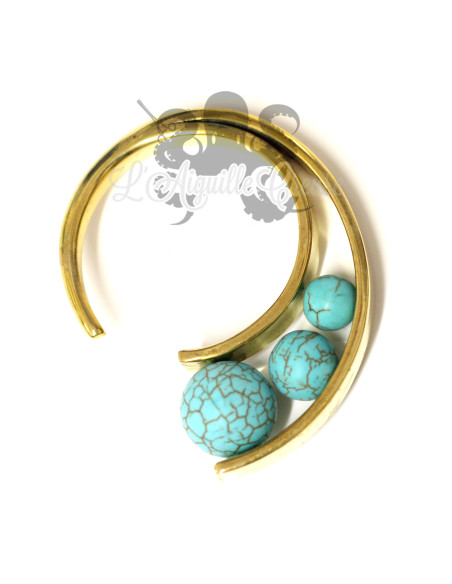 Poids en bronze et turquoise