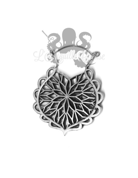 Boucle d'oreille en acier chirurgical 316L et bronze blanc