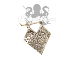 Boucle d'oreille en acier chirurgical 316L et bronze blanc 2