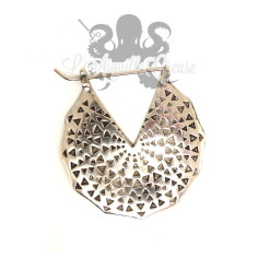 Boucle d'oreille en acier chirurgical 316L et bronze blanc 2