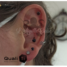 Accessoire QualiTi en titane & Quartz rose de 4 mm , pour 1.6 mm 2