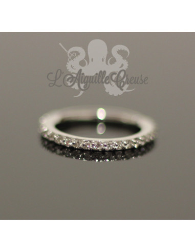 Anneau articulé en or blanc 18 carats & Diamants