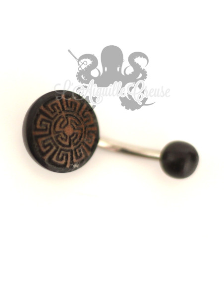 Bijou de nombril en Bois gravé Sagayata
