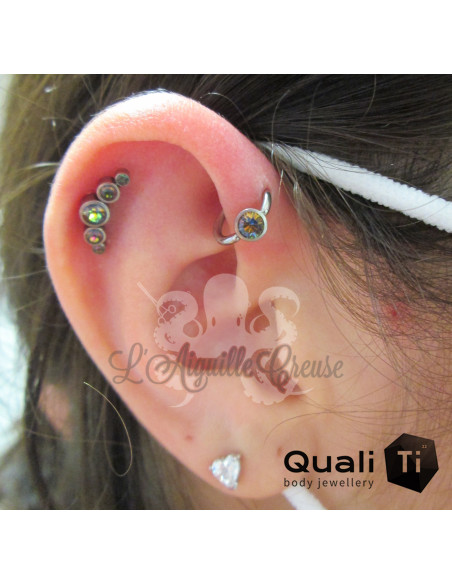 Anneau titane & zircon Vitrail QualiTi