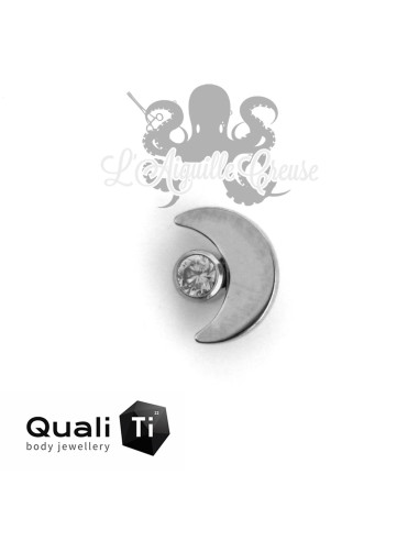 Accessoire Lune et zircon QualiTi en titane, pour 1 ou 1.2 mm