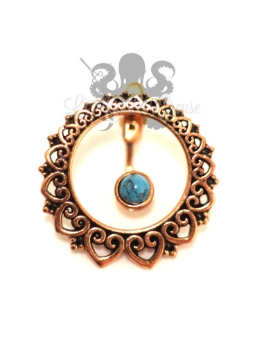 Paire de boucles d'oreilles en bronze cuivré