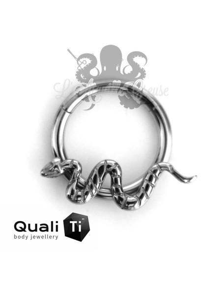 Anneau segmenté en titane QualiTi Bitis, Serpent, ouverture facile