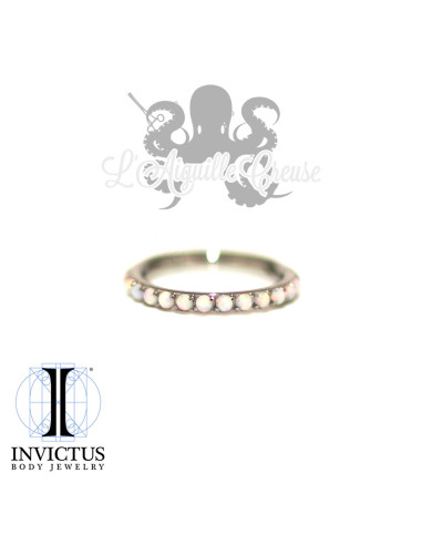 Anneau segmenté en titane Invictus, opales synthétiques, ouverture facile