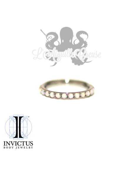 Anneau segmenté en titane Invictus, opales synthétiques, ouverture facile