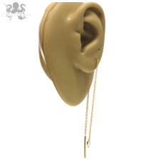 Boucle d'oreille en acier chirurgical 316L pvd or 24 carats et zircon 2