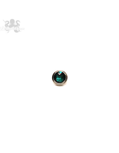 Cabochon en titane et zircon - pour 1.6 mm