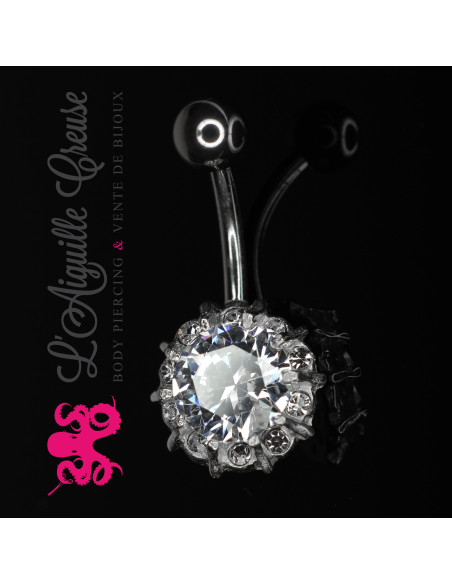 Bijou de nombril en argent 925, banane en acier chirurgical - Fin de série