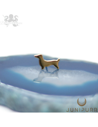 Teckel en or jaune 14 carats Threadless Junipurr