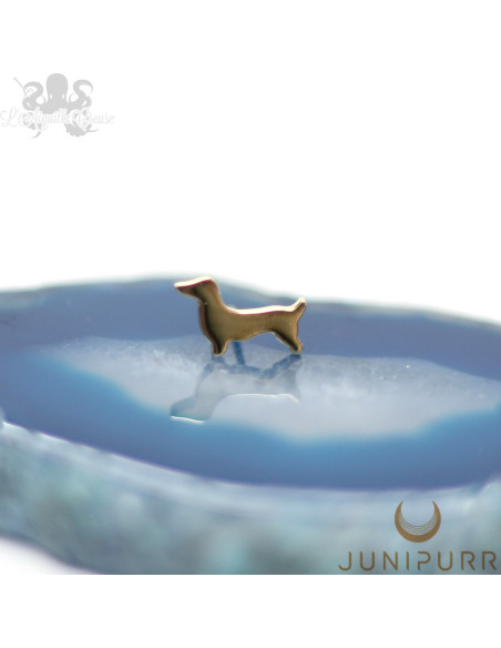 Teckel en or jaune 14 carats Threadless Junipurr