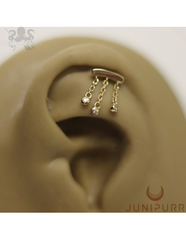 Accessoire Threadless Junipurr en or jaune 14 carats et zircons