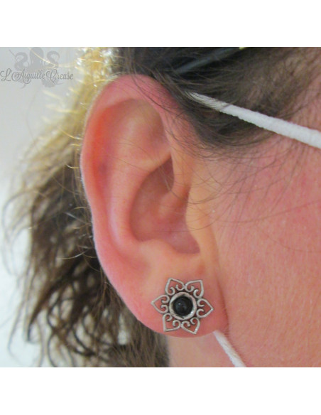 Plug en Bronze blanc & Onyx