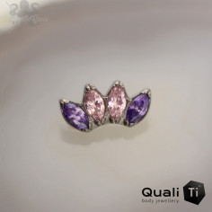 Marquise QualiTi en titane & zircons premium- pour 1 ou 1.2 mm