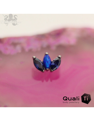 Marquise QualiTi en titane, zircons & opale synthétique- pour 1 ou 1.2 mm