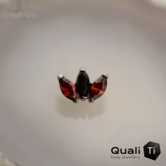 Marquise QualiTi en titane, zircons & opale synthétique- pour 1 ou 1.2 mm 2
