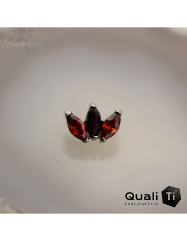 Marquise QualiTi en titane, zircons & opale synthétique- pour 1 ou 1.2 mm