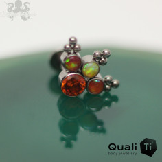 Accessoire QualiTi en titane, opales & zircons - pour 1 ou 1.2 mm