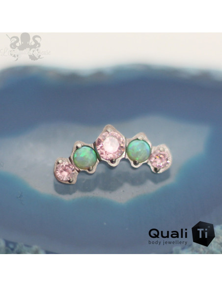 Accessoire QualiTi en titane, opales & zircons - pour 1 ou 1.2 mm