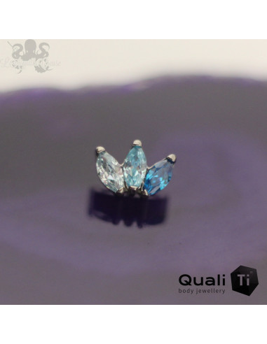 Marquise QualiTi en titane & zircons premium- pour 1 ou 1.2 mm