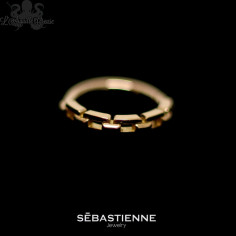 Anneau Rectangle articulé en or rose 18 carats - Sébastienne