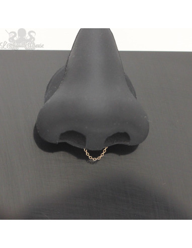 Bijou de septum Zadamer en or jaune 14 carats et barbell en titane threadless