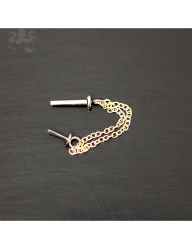 Bijou de septum Zadamer en or jaune 14 carats et barbell en titane threadless