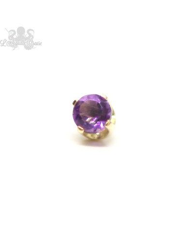 Accessoire en Or 18 carats et Améthyste, pour bijou en 1 ou 1.2 mm